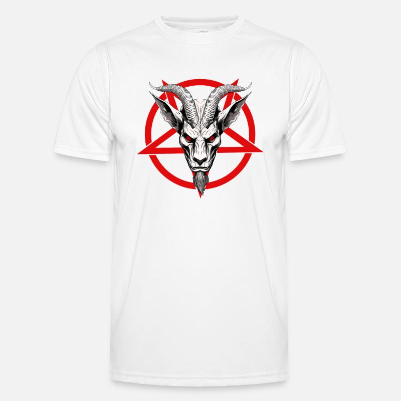 Baphomet Pentagram - Men's Functional T-Shirt - white
