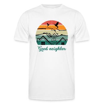 Good neighbor BW - Men's Functional T-Shirt - white - Front - AI Model Male 178 dark (178cm)