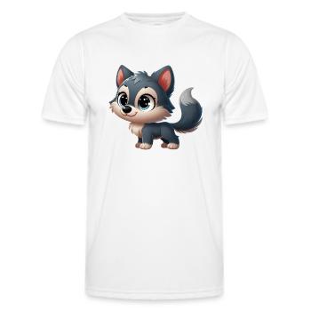Wolf 3 - Men's Functional T-Shirt - white - Front - AI Model Male 178 dark (178cm)