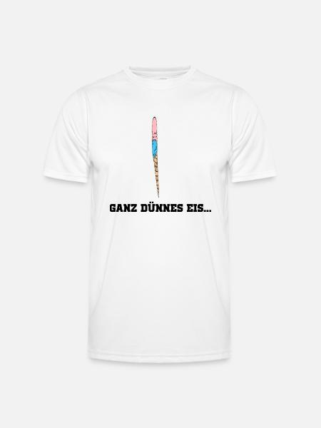 Ganz dünnes Eis - Männer Funktions-T-Shirt - Weiß