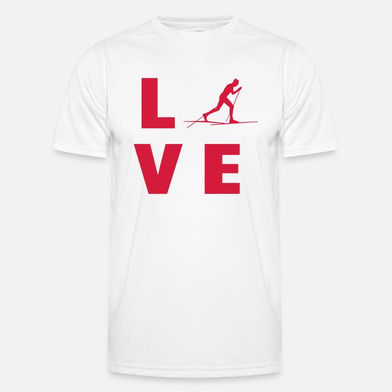 Langlaufen / Langlauf / eislaufen / Langläufer - Männer Funktions-T-Shirt - Weiß
