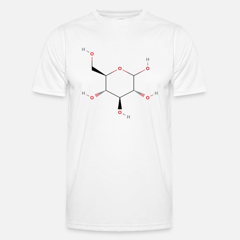 GlukoseMolekül - Farbige Strukturformel - Männer Funktions-T-Shirt - Weiß