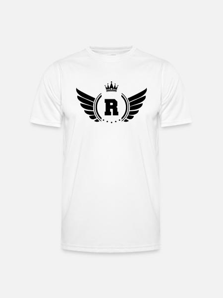 wappen R - Männer Funktions-T-Shirt - Weiß