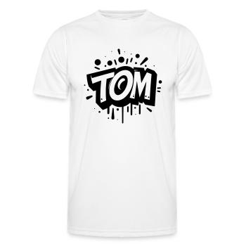 Tom Nom Prénom Graffiti - T-shirt sport Homme - blanc - Devant - AI Model Male 178 dark (178cm)