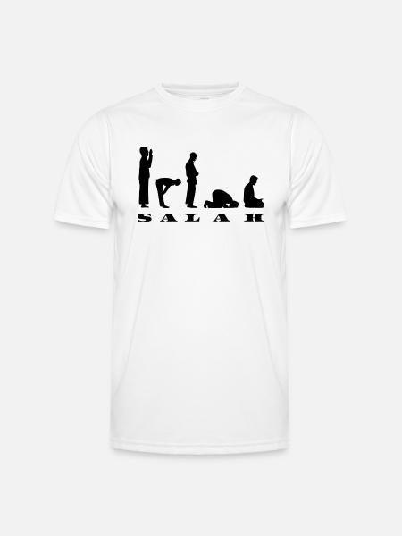 Salah Prayer Silhouette Design - Men's Functional T-Shirt - white