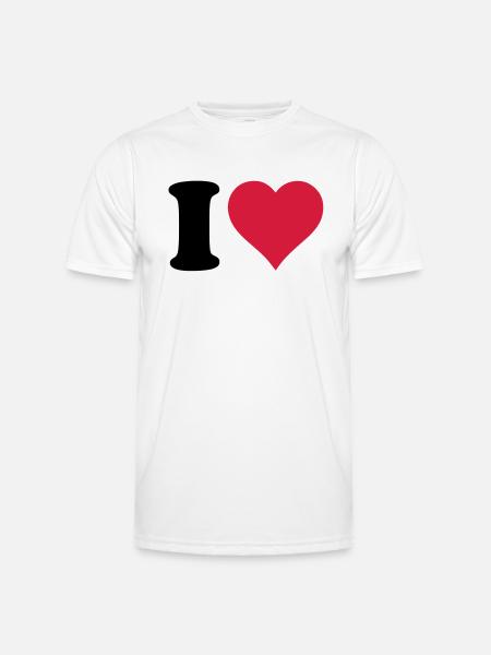 i_love - Männer Funktions-T-Shirt - Weiß