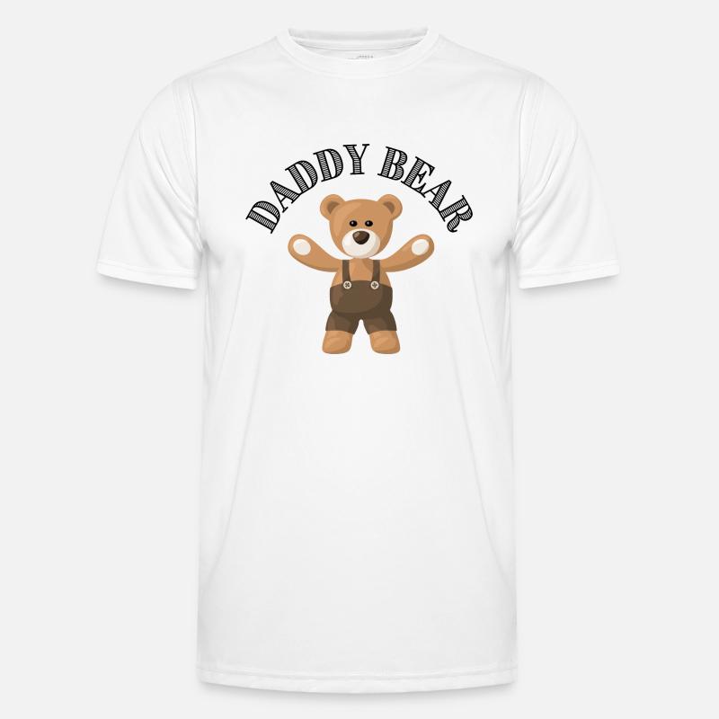 Daddy Bär Arbeiter Teddybär - Männer Funktions-T-Shirt - Weiß
