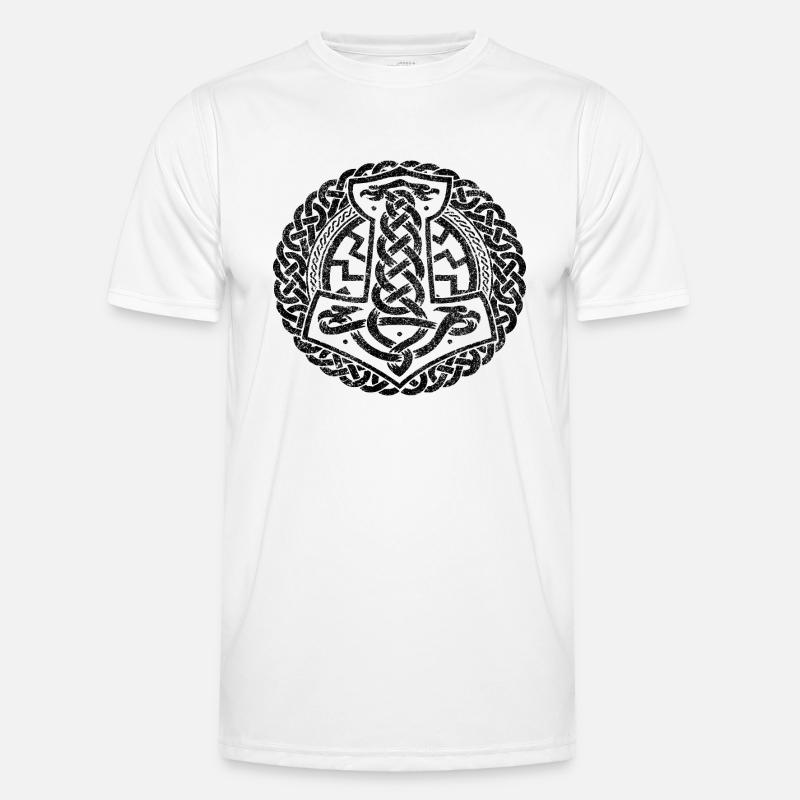 Viking Celts Germans Celtic symbol hammer Men's Functional T-Shirt