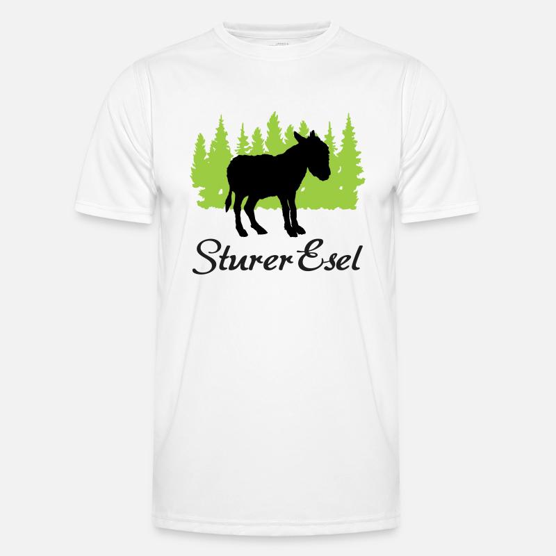 "Sturer Esel: Eigenwillige Beharrlichkeit" - Männer Funktions-T-Shirt - Weiß