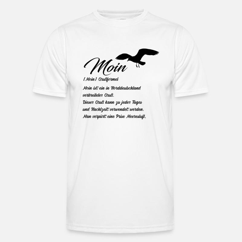 Moin Definiton Geschenk Idee mit Möwe Männer Funktions-T-Shirt