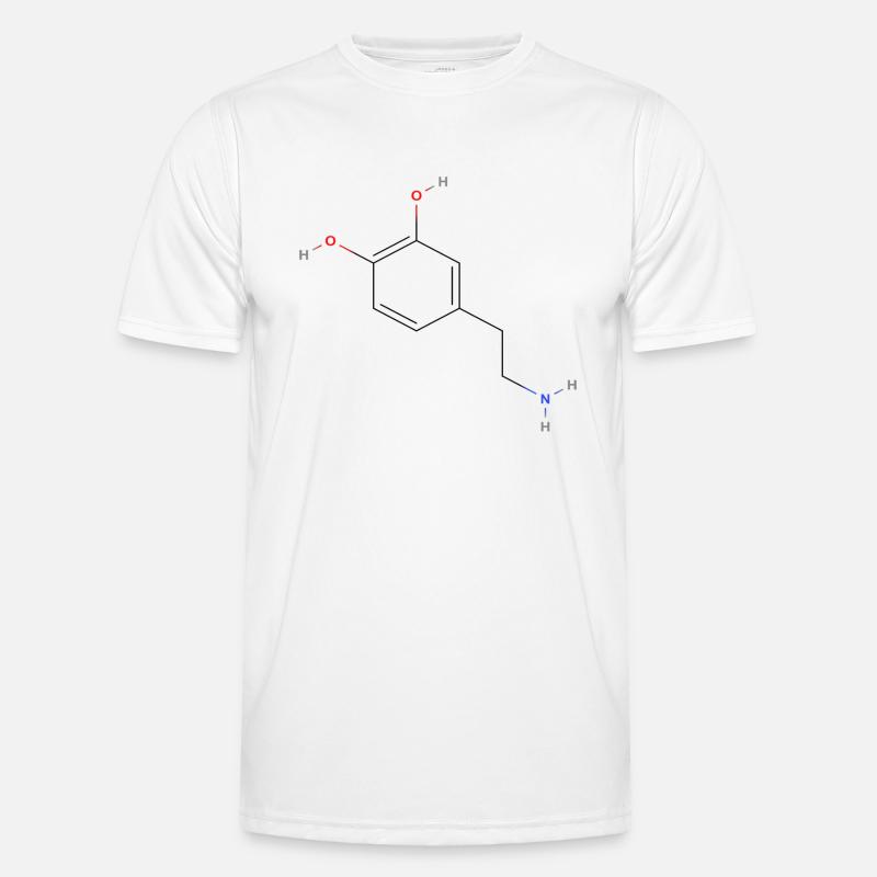 Dopaminmolekül - Farbige Strukturformel Männer Funktions-T-Shirt