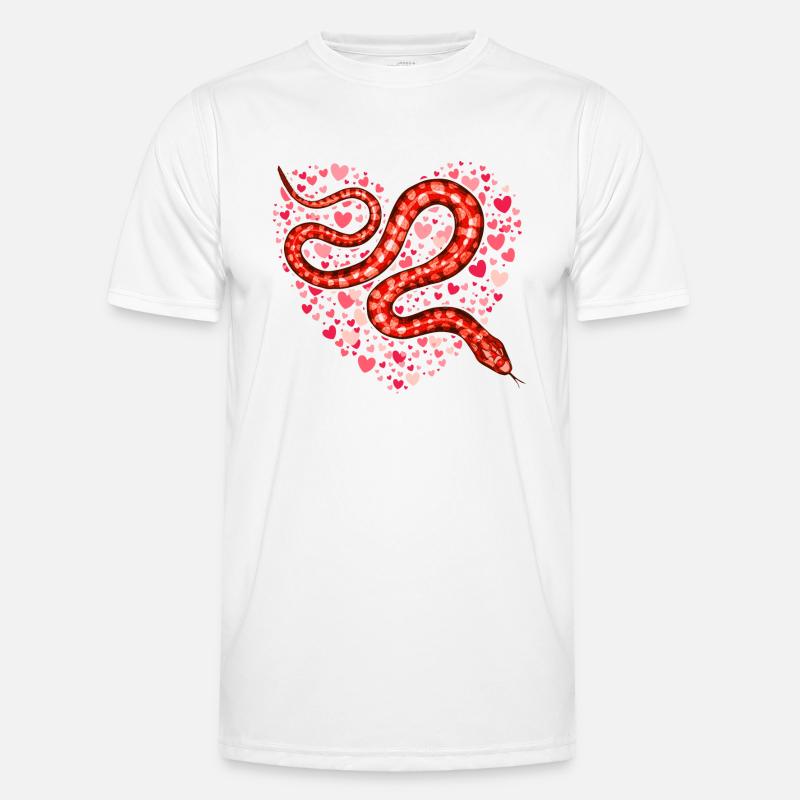 La Saint-Valentin serpent je vole des coeurs Python amoureux T-shirt sport Homme