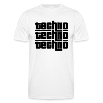 Techno Techno Techno - Männer Funktions-T-Shirt - Weiß - Vorne - AI Model Male 178 dark (178cm)