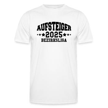 Aufsteiger 2025 Bezirksliga Aufstieg Fußball - Männer Funktions-T-Shirt - Weiß - Vorne - AI Model Male 178 dark (178cm)