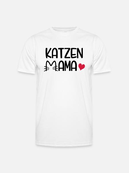 Katzen Mama - Männer Funktions-T-Shirt - Weiß