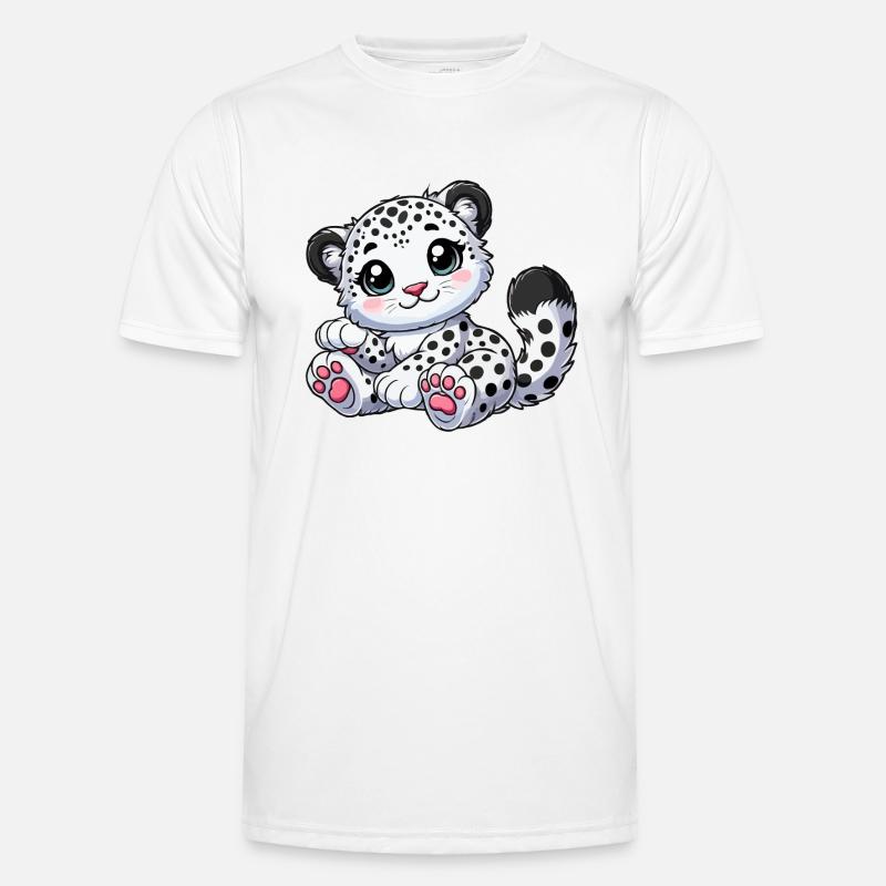 Schneeleopard Männer Funktions-T-Shirt