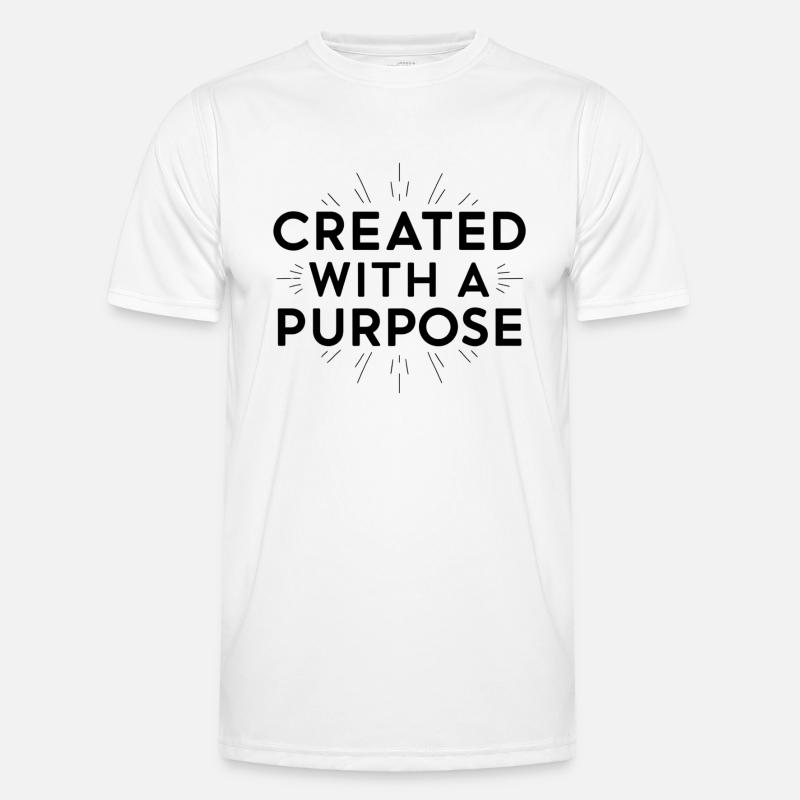 created with a purpose - Männer Funktions-T-Shirt - Weiß