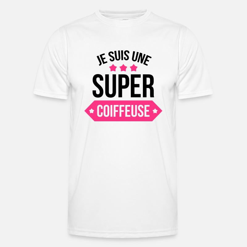 Coiffure / Coiffeur / Coiffeuse / Mode / Cheveux - Men's Functional T-Shirt - white