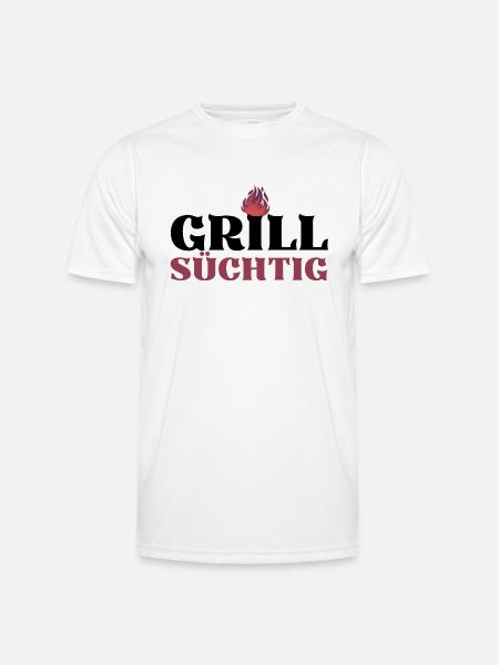 GRILLSÜCHTIG (1) - Männer Funktions-T-Shirt - Weiß