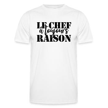 Chef à toujours raison - T-shirt sport Homme - blanc - Devant - AI Model Male 178 dark (178cm)