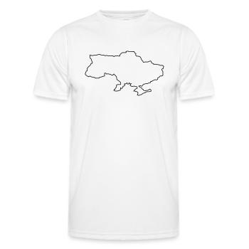 Ukraine Outline - Men's Functional T-Shirt - white - Front - AI Model Male 178 dark (178cm)