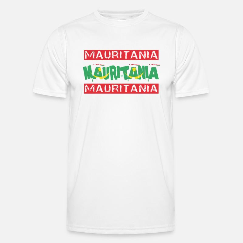 Mauritanie Texte Drapeau T-shirt sport Homme