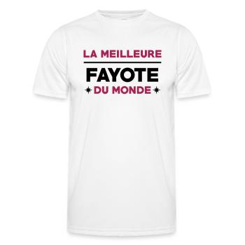 Fayot / Fayote / Humour / Prof / Ecole / Patron - T-shirt sport Homme - blanc - Devant - AI Model Male 178 dark (178cm)
