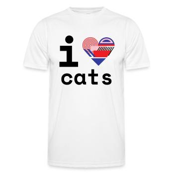 I Love cats! - Men's Functional T-Shirt - white - Front - AI Model Male 178 dark (178cm)