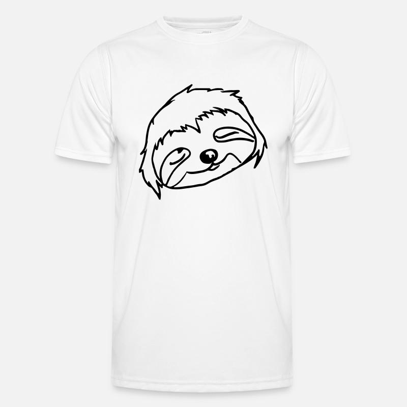 Sleeping Sloth Face - Men's Functional T-Shirt - white