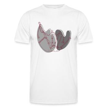 "Dudelsack", Boho Line Art Design, Serie "Music" - Männer Funktions-T-Shirt - Weiß - Vorne - AI Model Male 178 dark (178cm)