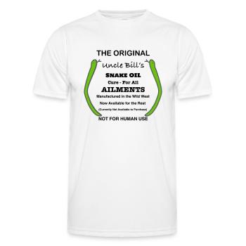 UncleBillSnakeOil - Men's Functional T-Shirt - white - Front - AI Model Male 178 dark (178cm)