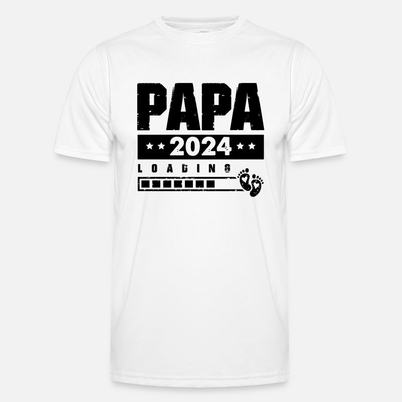 papa 2024 loading - Männer Funktions-T-Shirt - Weiß