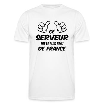 BESTER SERVER - Männer Funktions-T-Shirt - Weiß - Vorne - AI Model Male 178 dark (178cm)