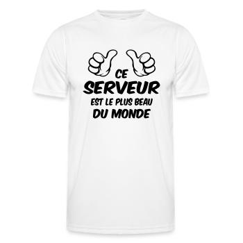 BESTER SERVER - Männer Funktions-T-Shirt - Weiß - Vorne - AI Model Male 178 dark (178cm)