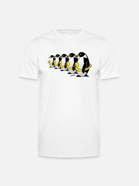Pinguine mit Quietscheentchen - Männer Funktions-T-Shirt - Weiß