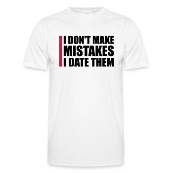 Date Mistakes Quote Logo - Men's Functional T-Shirt - white - Front - AI Model Male 178 dark (178cm)