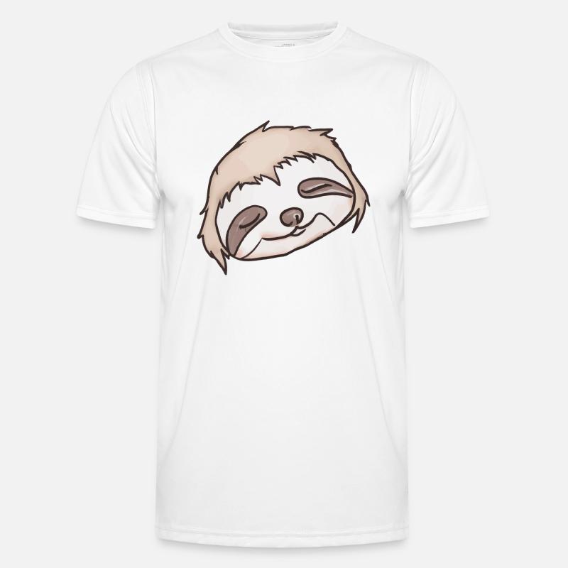 Sleeping Sloth Face - Men's Functional T-Shirt - white