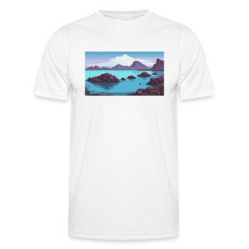 Blue Lagoon, Iceland - Pixel Art - Men's Functional T-Shirt - white - Front - AI Model Male 178 dark (178cm)