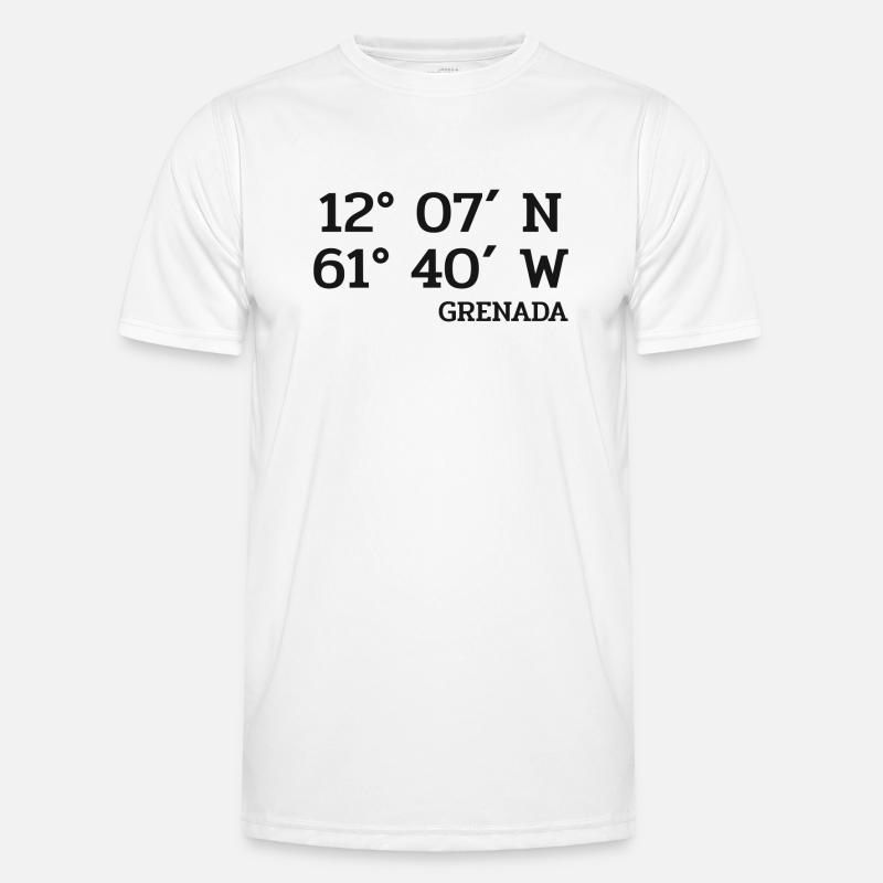Grenada Coordinates - Coordinates - Caribbean Men's Functional T-Shirt