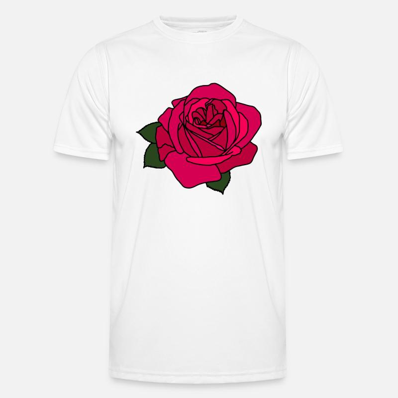 Rosa Rose Männer Funktions-T-Shirt