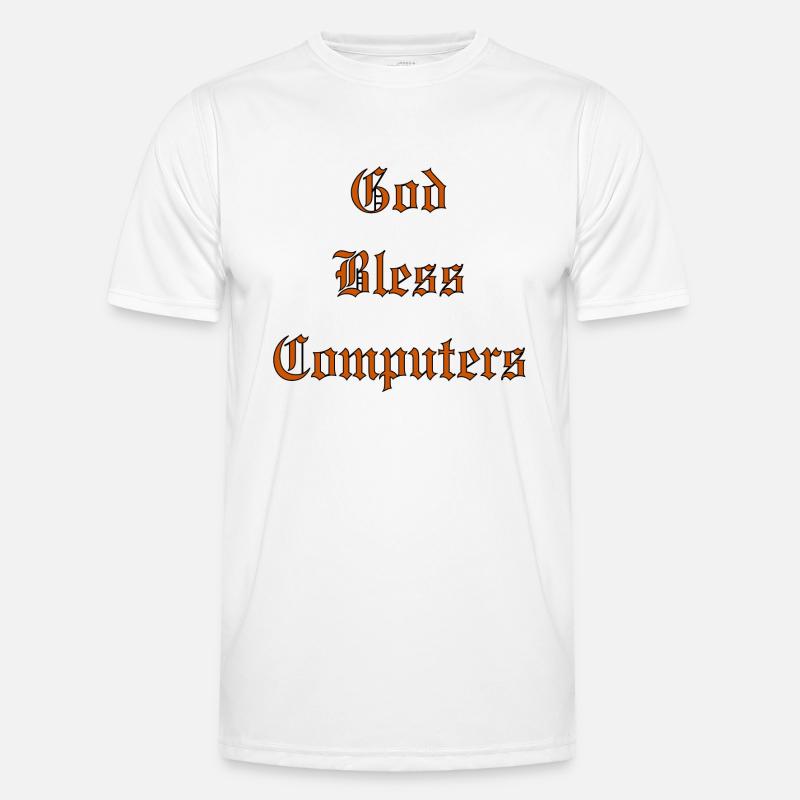 GodBlessComputers - Männer Funktions-T-Shirt - Weiß