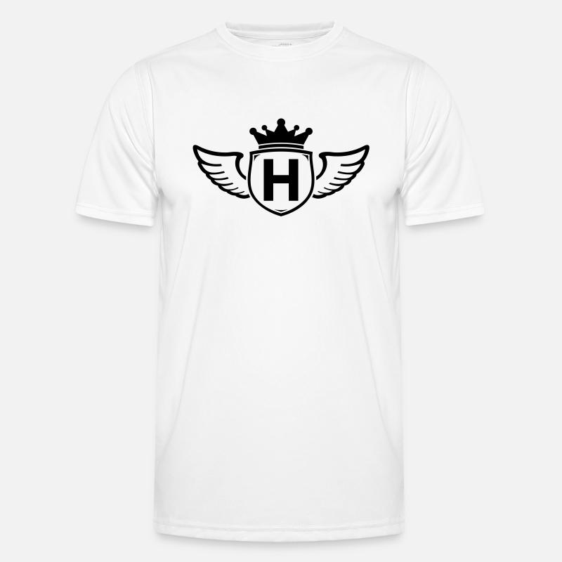 h,Buchstabe, Anfangsbuchstabe, - Männer Funktions-T-Shirt - Weiß