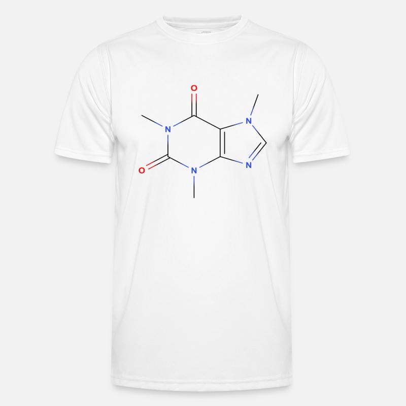 Caffeine Molecule - Colored Structural Formula Men's Functional T-Shirt