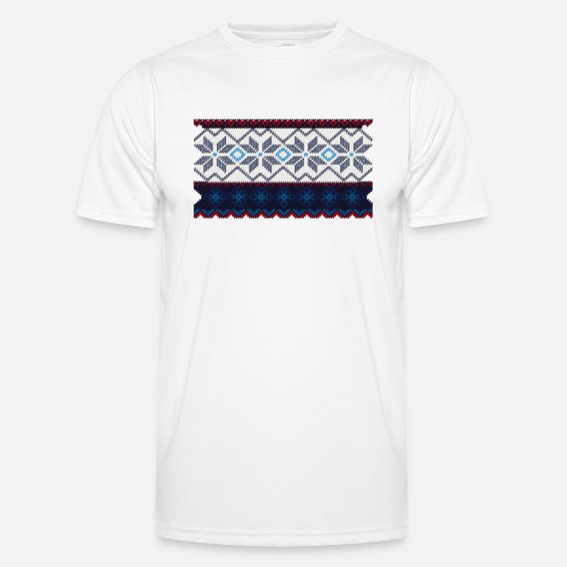 Norwegisches Pullovermuster Männer Funktions-T-Shirt