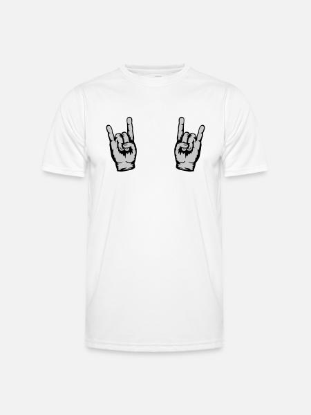 2 Hands Heavy Metal - Men's Functional T-Shirt - white