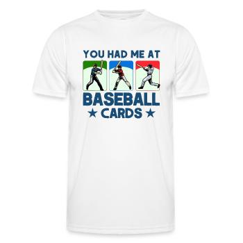 Baseball Card Sports Cards Collection Gift - Men's Functional T-Shirt - white - Front - AI Model Male 178 dark (178cm)
