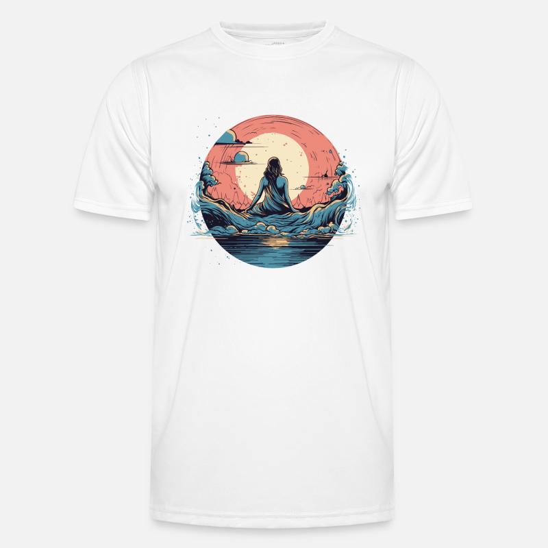 Meditation Wave Männer Funktions-T-Shirt
