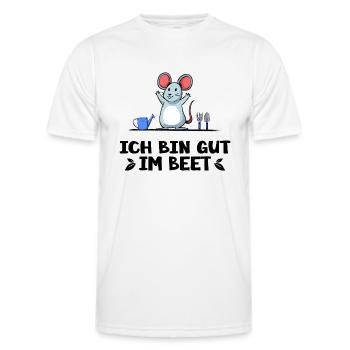 Garten Gärtner "Feldmaus gut im Beet" Gartenarbeit - Männer Funktions-T-Shirt - Weiß - Vorne - AI Model Male 178 dark (178cm)