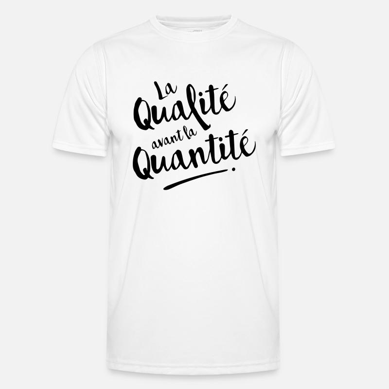 QUALITY OVER QUANTITY - Men's Functional T-Shirt - white