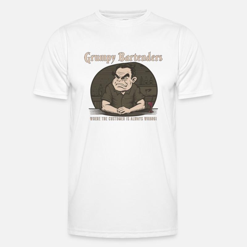 GRUMPY BARTENDERS - Men's Functional T-Shirt - white